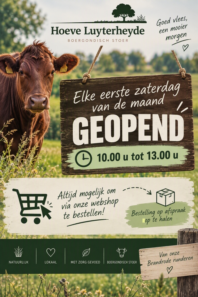 Eerste zaterdag van de maand geopend